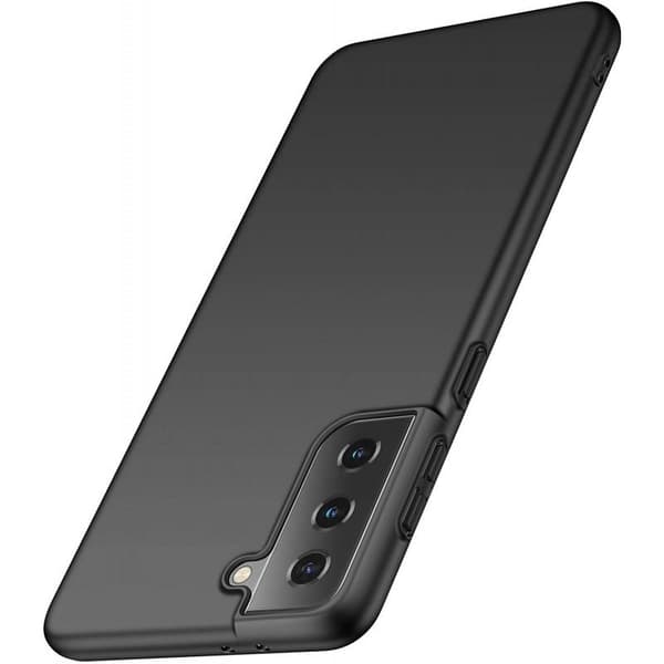 Samsung S21 Plus erittäin ohut kumipinnoitettu mattamusta kuori Basic® V2 musta