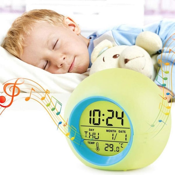 Digital väckarklocka barn LED barnväckarklocka 7