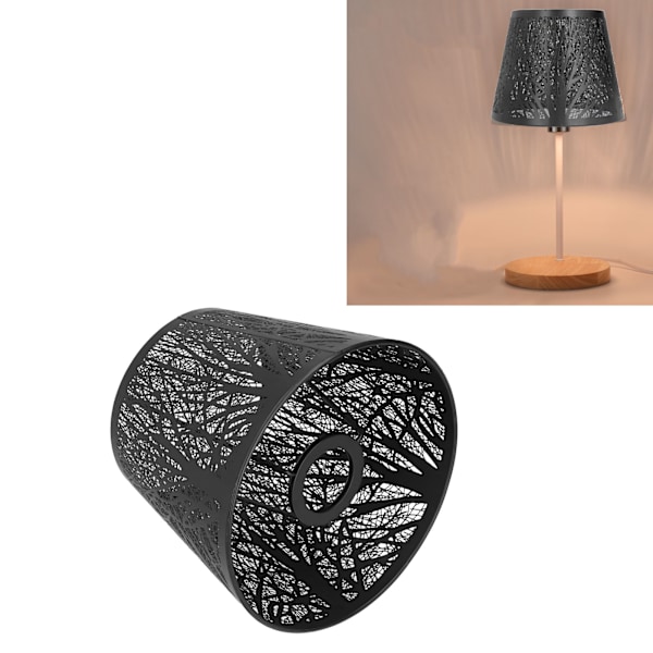 Lampskärm i smidesjärn, ihålig trädskuggdesign för varm belysning, universell lampskärm lämplig för moderna stilar och