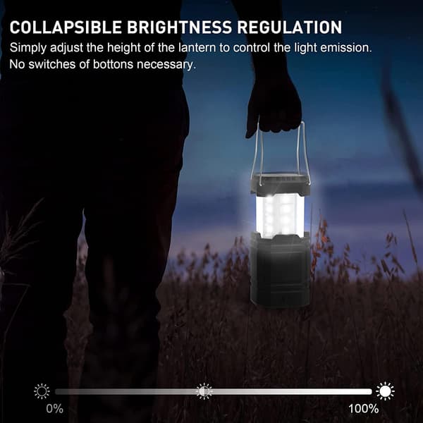 Genopladelig Camping Solcellelampe, Lommelygte til Udendørs Belysning