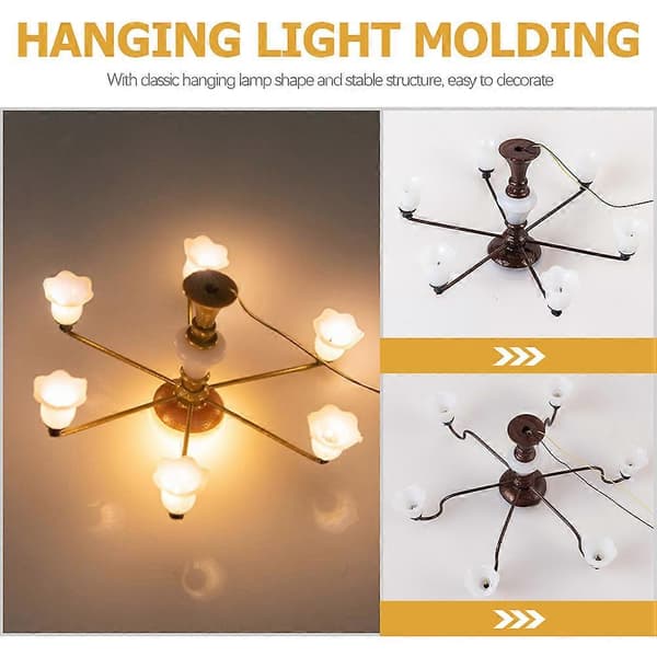 Liten taklampe modell Mini Lysende taklampe modell Sandbord Bygg DIY Materiale