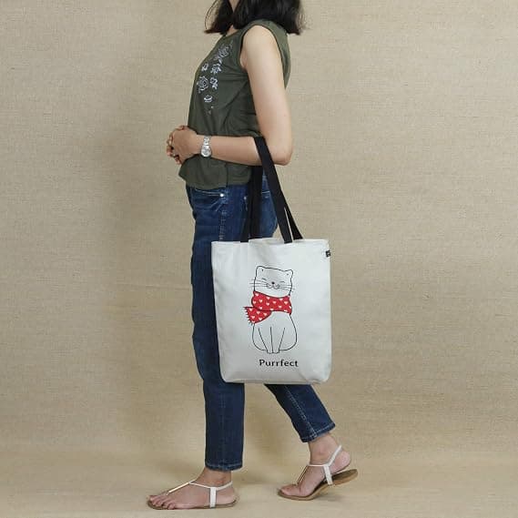 Bomullsveske - liten totebag i bomullsstoff
