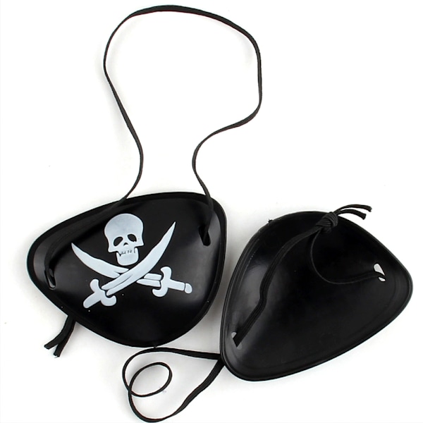 Kvalitetsmaterial Ögonmasker, Portabla Återanvändbara Pirattema För Rollek Äventyr, Dansk Design Unika Ögonlappar, Svart Och Vit Justerbar