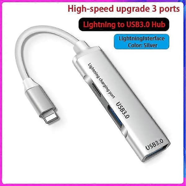 OTG til Apple til USB 3.0 USB Hub 3.0 USB OTG Adapter til iPhone iPad iOS Lightning til USB Hub 3.0 med Lightning Opladningsport