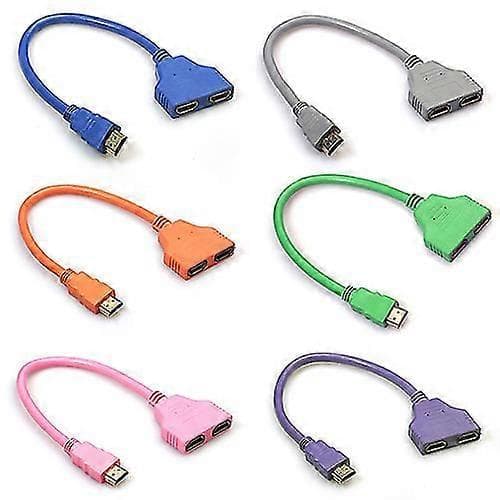 1080P HDMI-kompatibel Port Han til 2 Hun 1 Ind 2 Ud Splitter Kabel Adapter Konverter