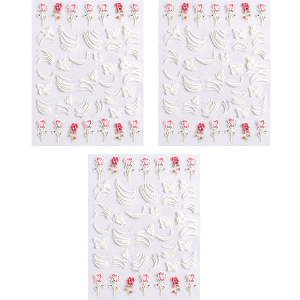 5D Nail Art klistermärken med torkad blomma, färgglada sorter av torkade