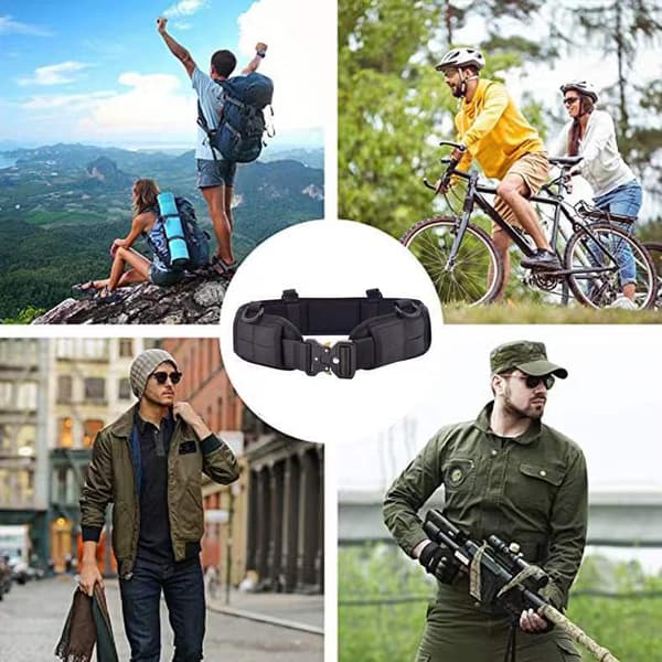 Taktisk stridsrem med snabbspänne, vadderad stridsrem för airsoft paintball svart