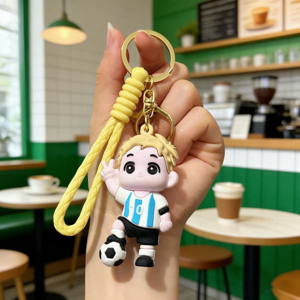 Messi Chibi Figur Nøglering med Argentina Nr. 10 Trøje Vedhæng