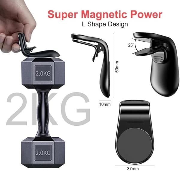 Smarttelefon magnetfeste, universell kompatibilitet kraftige magneter for iPhone 12, Samsung Galaxy og mer, solid luftventilmontering sikrer trygg