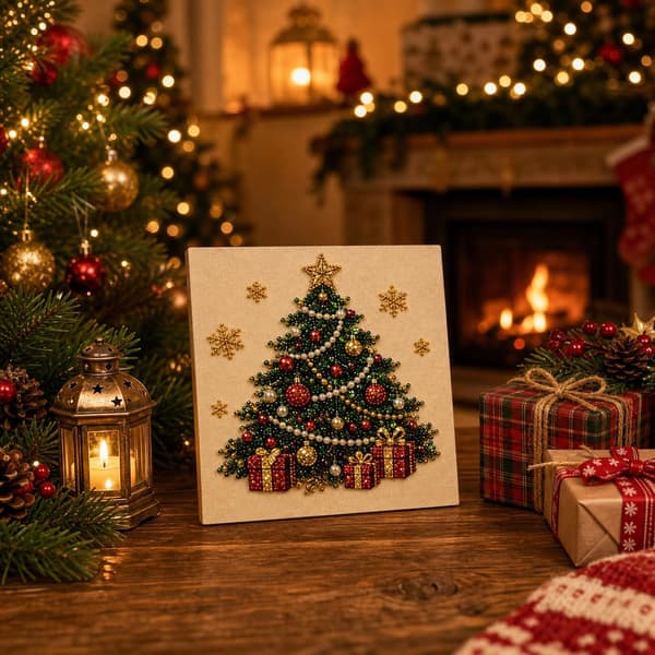 Juleperle- og diamantmalingssæt, DIY-sæt med perlekunst til voksne — Juletræ ChristmasTree