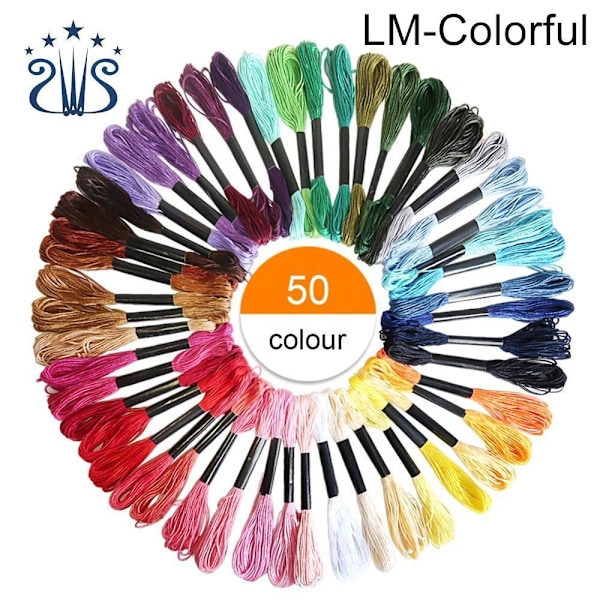 50 dockor broderigarn / moulinegarn multifärg one size