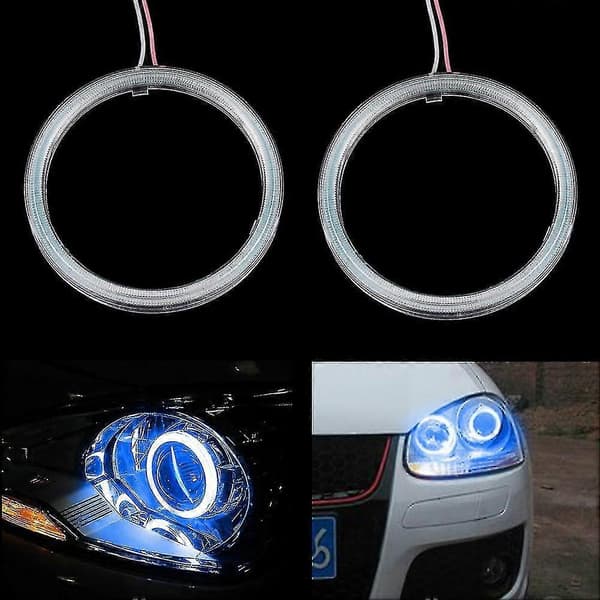 2 st 90mm Cob Angel Eyes Canbus Led Angel Eyes Ring Light Drl För Dc