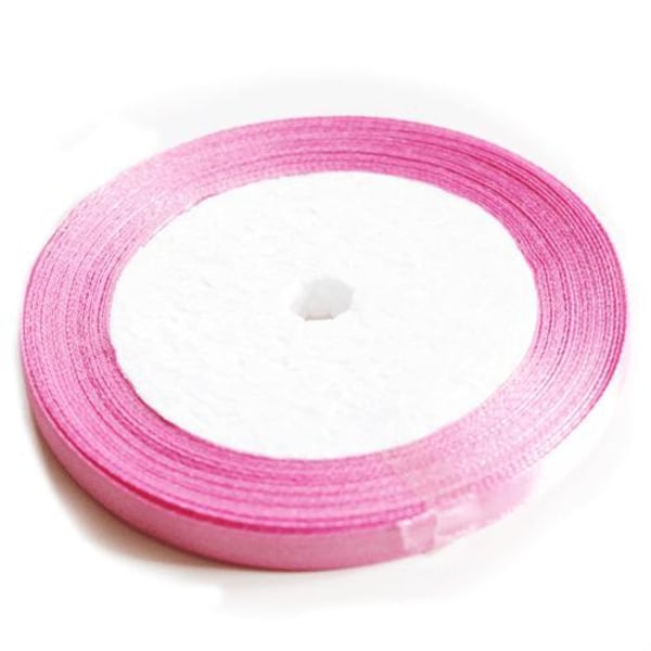 Satinband rulle - rosa - 6 mm - ca 22 meter