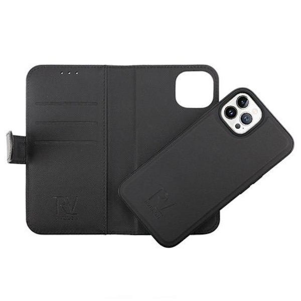 iPhone 14 Pro Max Plånboksfodral Magnet Rvelon Färg Svart