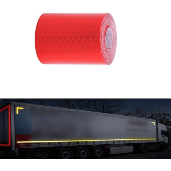 Reflextejp för bil, Högviskös, 2 rullar om 50mm X 3M Röd Dekorativ Tejp för Utomhusbruk