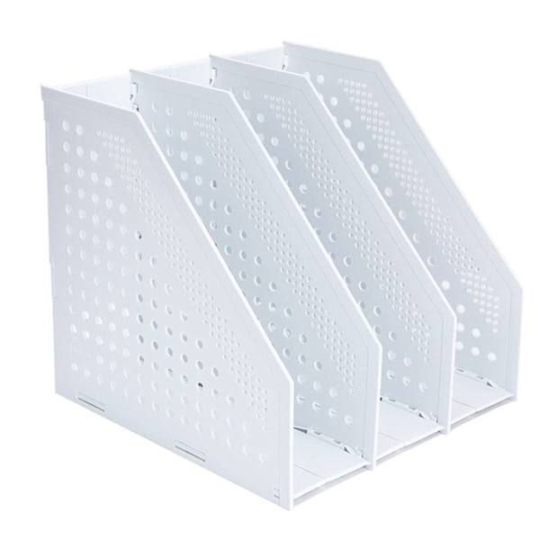 Dokumentförvaring för skrivbord med modernt utseende, minimalistisk design, hopfällbar tidskriftshållare för kontor, skola, hem (4 fack)