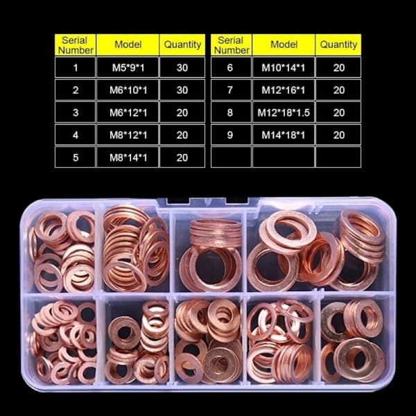 Kobberpakning Kobbertetning Solid 200 stk 200PCS 200PCS