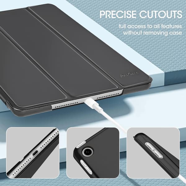 Beskyttelsesetui til iPad 10,2 tommer – Foldbart sort, beskytter både for- og bagside af din iPad mod ridser og stød.