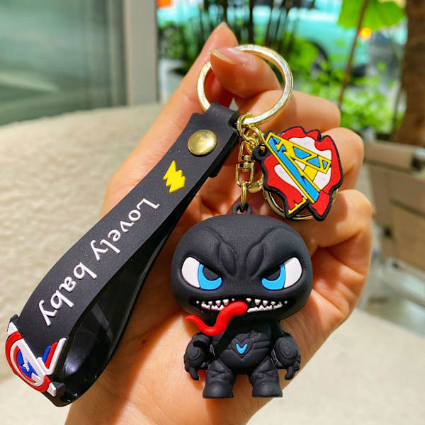 6. generasjons Marvel - Venom superhelt Chibi-figur nøkkelring