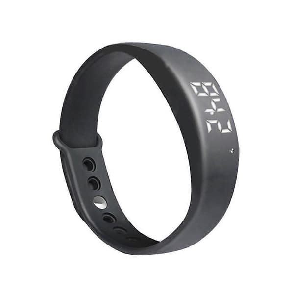 W5 Multifunktionellt Smart Armband med Stegräknare / Termometer / Sömnmonitor / Vibrationslarm (Svart)