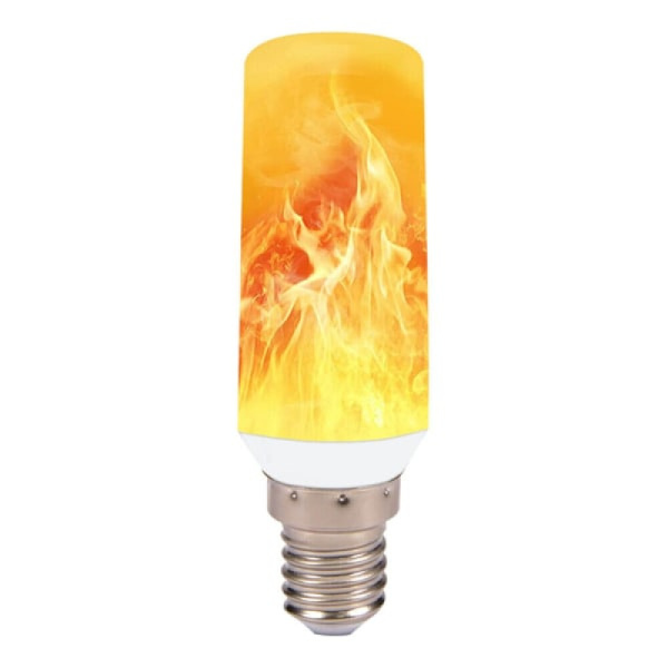 LED-lampe med brennende lyseffekt, E14
