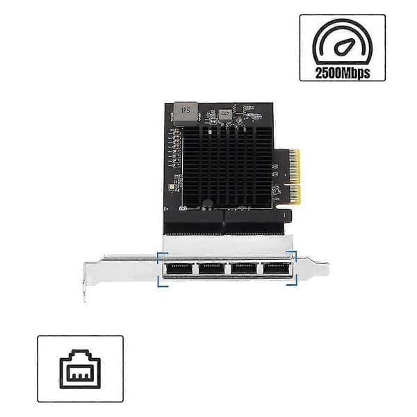 Iocrest 2.5g 4 Port Pcie Rj45 Lan 10/100/1000/2500mbps Rtl8125b Chip Quad Server 2.5 Gigabit Ether