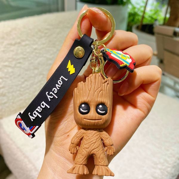 6. generasjons Marvel - Groot the Tree-Man superhelt Chibi-figur nøkkelring