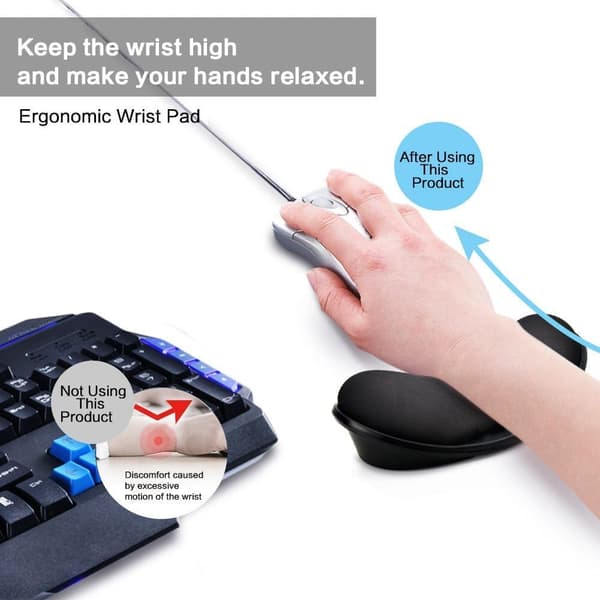 Håndleddsstøtte Ergonomisk Musematte Minneskum Håndleddsstøtte for Datamaskin