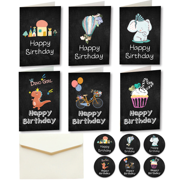 Bright Blackboard Födelsedag Gratulationskort Value Pack – Set med