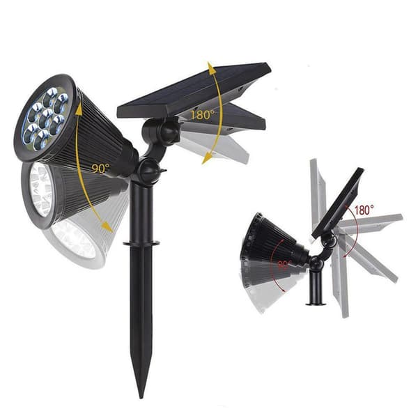 Kreativt design utendørs solcelle-spotlight, solcellelampe, vanntett
