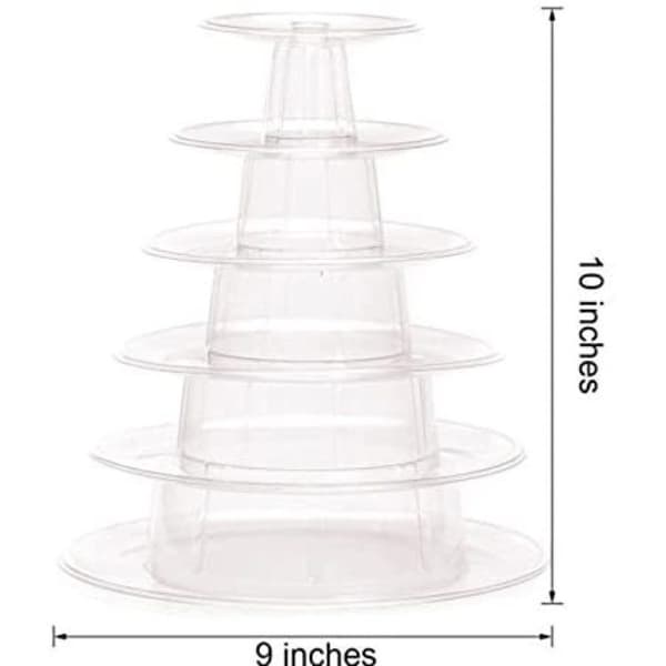 Festutstyr, glatt håndfølelse, lett å vaske Macaron Tower Stand for bryllup, babyshower, bursdagsfester og arrangementer (1 stk)