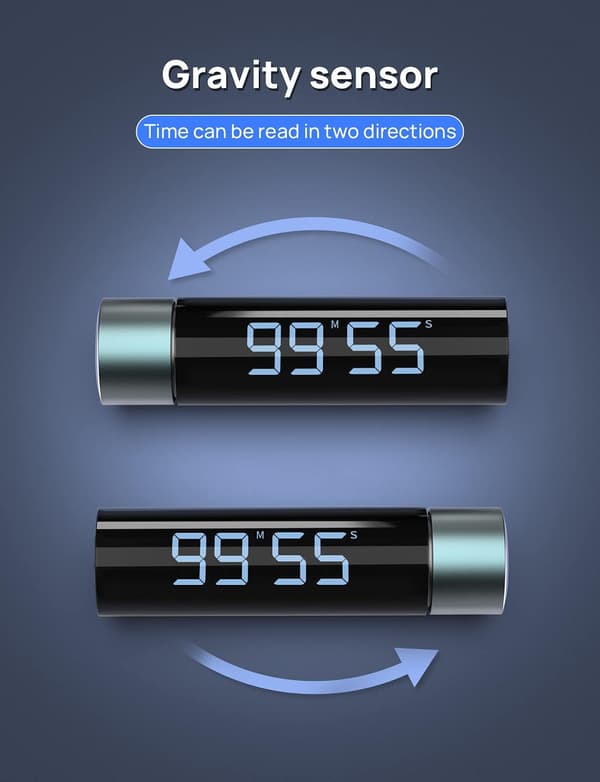 Køkkentimer, Cylindrisk Knap Timer med Drejeknap Stopur og