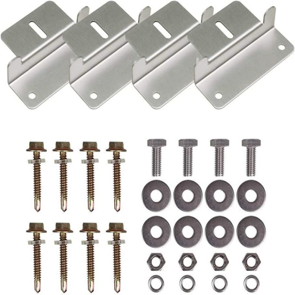 Z-fästen Kit för solpanelmontering, väderbeständigt korrosionsskydd, enkel installation för bred tillämpning på RV-båtinstallation, aluminium