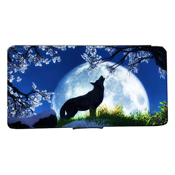 iPhone 11 Plånboksfodral natt varg mån hund fodral skal