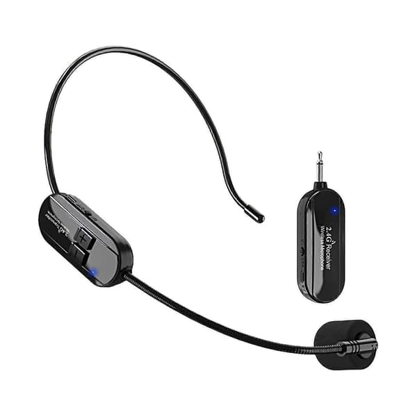 1 Sett Mikrofon Headset Høy Fidelity Intelligent Støyreduserende Plug Play 2.4G Trådløs Saksofon Mikrofon for Stemmeforsterker