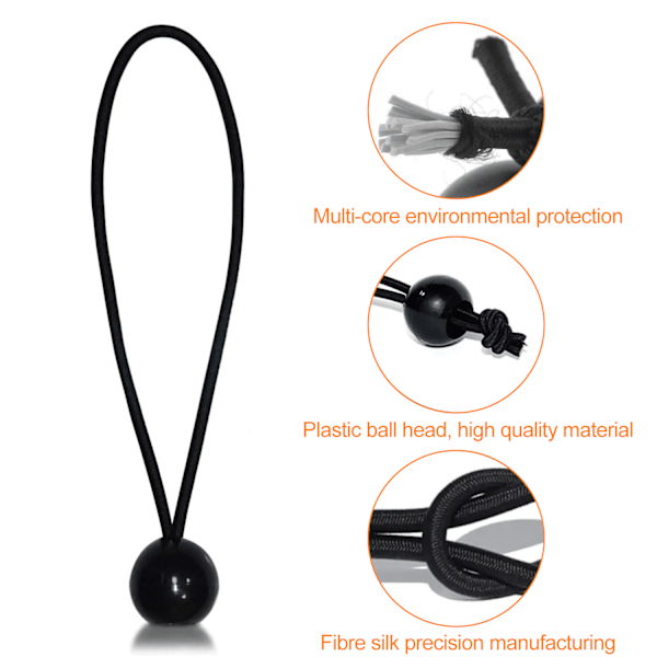 Hållbar Ball Bungee Cord, Mångsidiga Väderbeständiga Remmar För Fastspänning, Säkra Utomhusaktiviteter