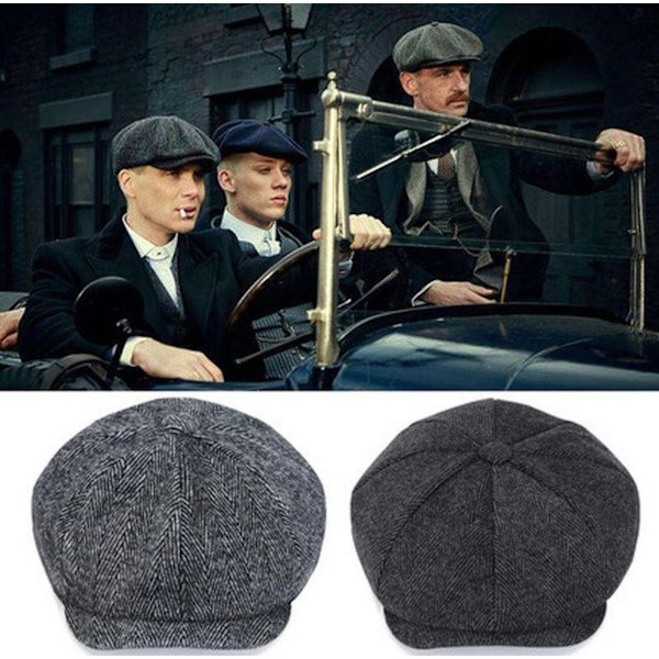 Flat cap flat cap med topp – Gaby Cap fine strikkede stoffer