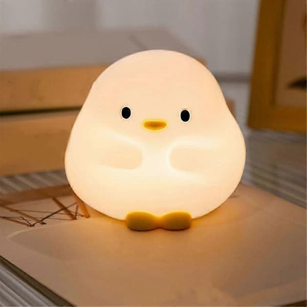 And Nattlampe, Søt Andelampe, Squishy Silikon Nattlys Med 30 Minutters Timer, Oppladbar Be