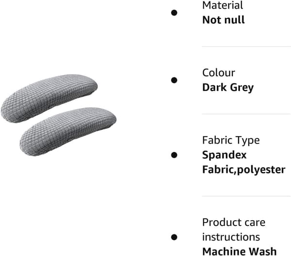 Grå kontor roterende stol armlenetrekk, 1 par elastisk stoltrekk