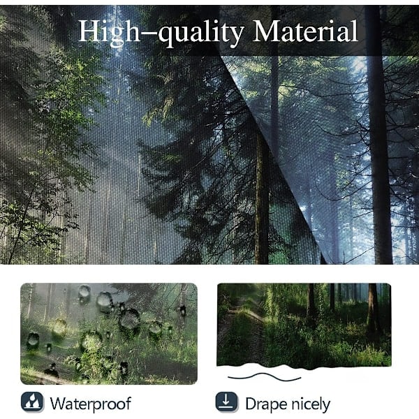 Duschdraperi Skog Naturlig Landskap Tallskog Soligt Landskap