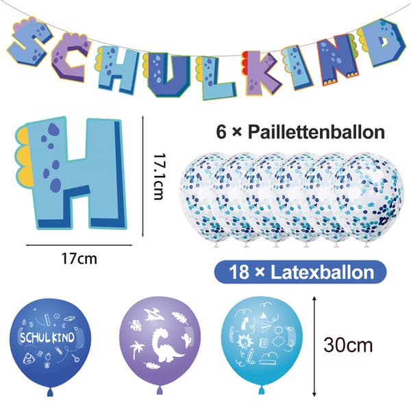 Tysk Kaishi Ballon Sæt - 24 Balloner + Tysk Plagosus (Blå model)