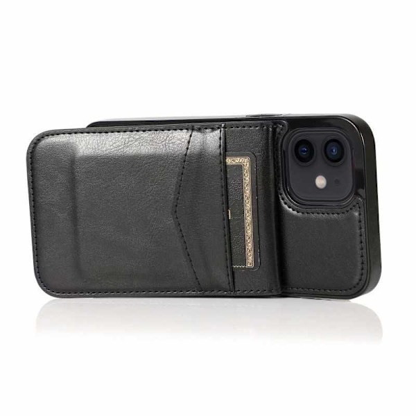 iPhone 13 Mobilskal Korthållare 6-FACK Retro V3 Svart