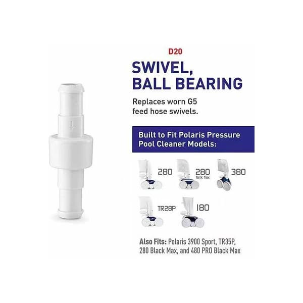 6 STK Slangemutter D20(2stk)+D15(4stk) Bassengslange Svingkoblinger Kompatibel