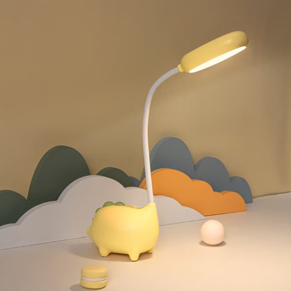 Unik dinosaur bordlampe LED nattlys for barn trådløs C