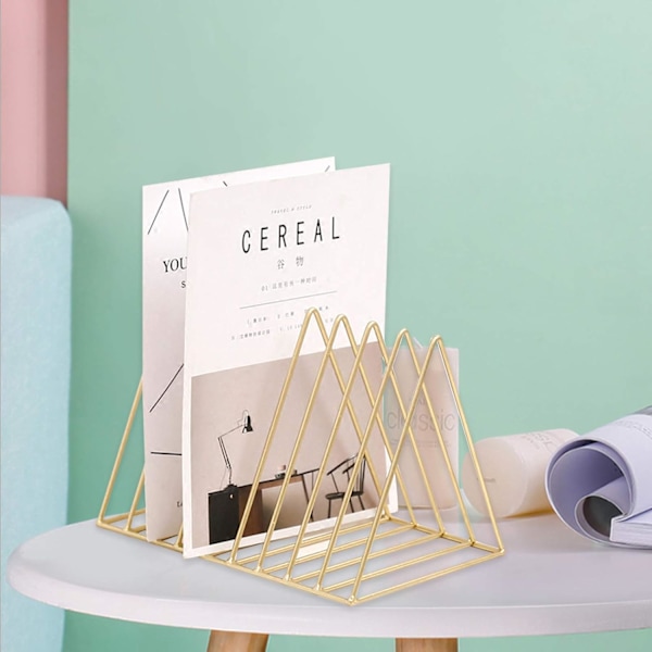 Triangelformad Multifunktionell Organizer, Utrymmesbesparare Med Stabilt Tidskriftställ, Stilren Design För Hem Och Kontorsskrivbord