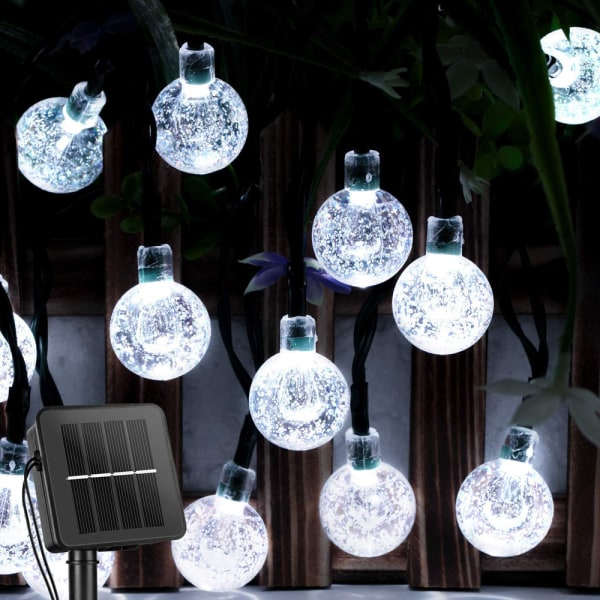 Solar String Lights, 50 LED utomhus kristallkula dekorativa