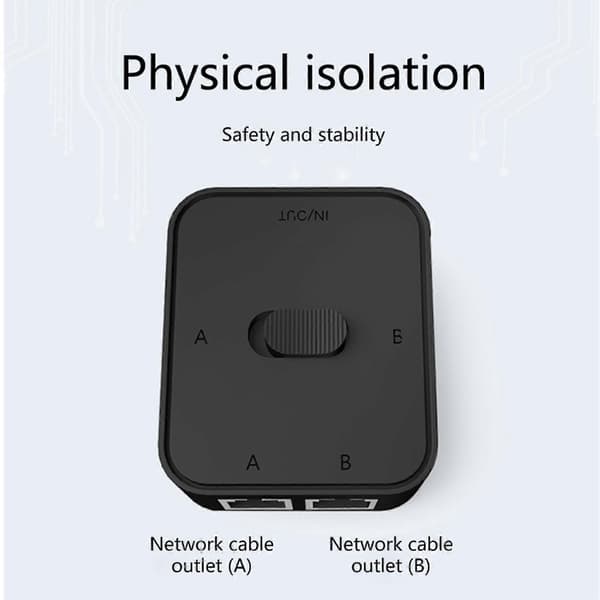Netværksswitch 2 Port Hurtig Switch Strømfri Høj Ydeevne Højhastigheds LAN Switching 1000Mbps 2 ind 1 ud/1 ind 2 ud Smart RJ45 Intern Ekstern
