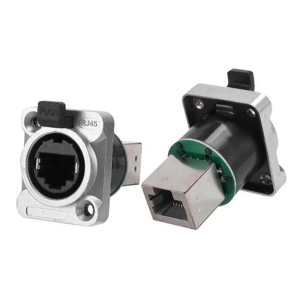 2 stk. Rj45 Konnektor 8p8c Fe Panelmonteringsstik Rj45 Etet Konnektor(l)