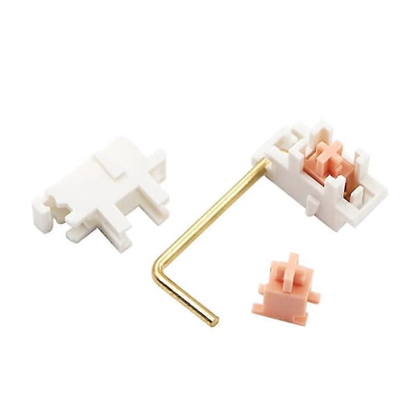 Forgylt Plate-montert Stabilisator for Tilpasset Mekanisk Tastatur 2u 6.25u (1+4, Hvit Rosa)