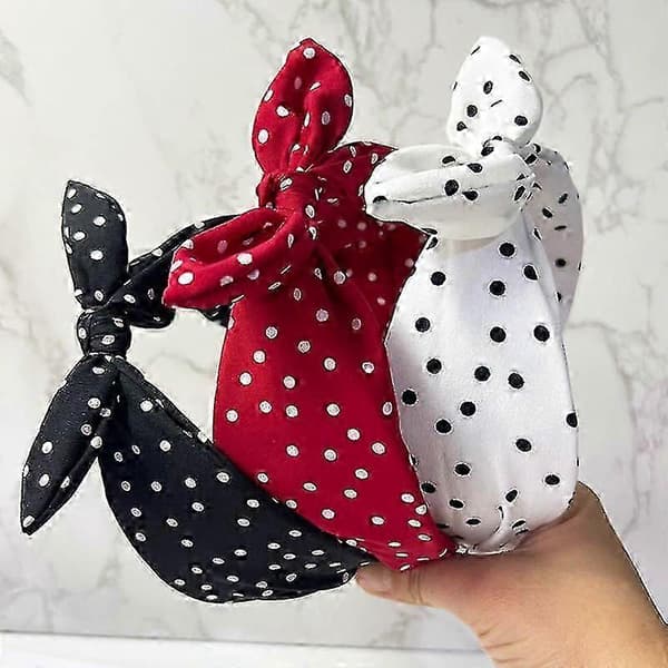 Lille Kaninøre Hårbøjle - 1 stk., One Size Fits All, Stofmateriale, Sort